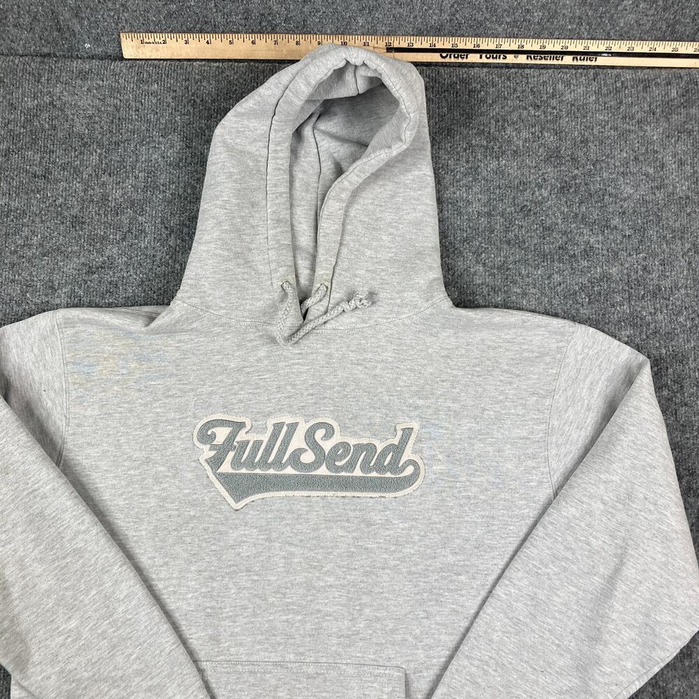 Nelk Boys Full Send Hoodie Mens Size M‎ Gray Pullover Graphic Logo Streetwear
